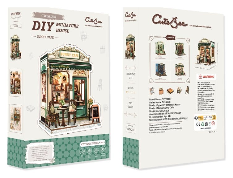 🧪 LAB | SU ORDINAZIONE Miniature House Model Kit Sunny Cafe 20 x 16 cm