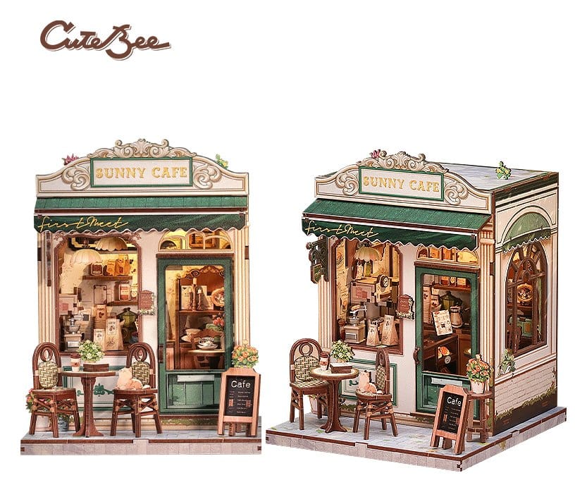 🧪 LAB | SU ORDINAZIONE Miniature House Model Kit Sunny Cafe 20 x 16 cm