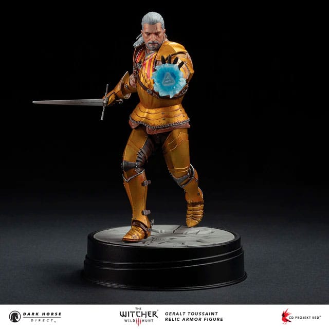 Auf Bestellung gefertigte The Witcher 3 PVC-Statue Geralt Toussaint Reliktrüstung 20 cm