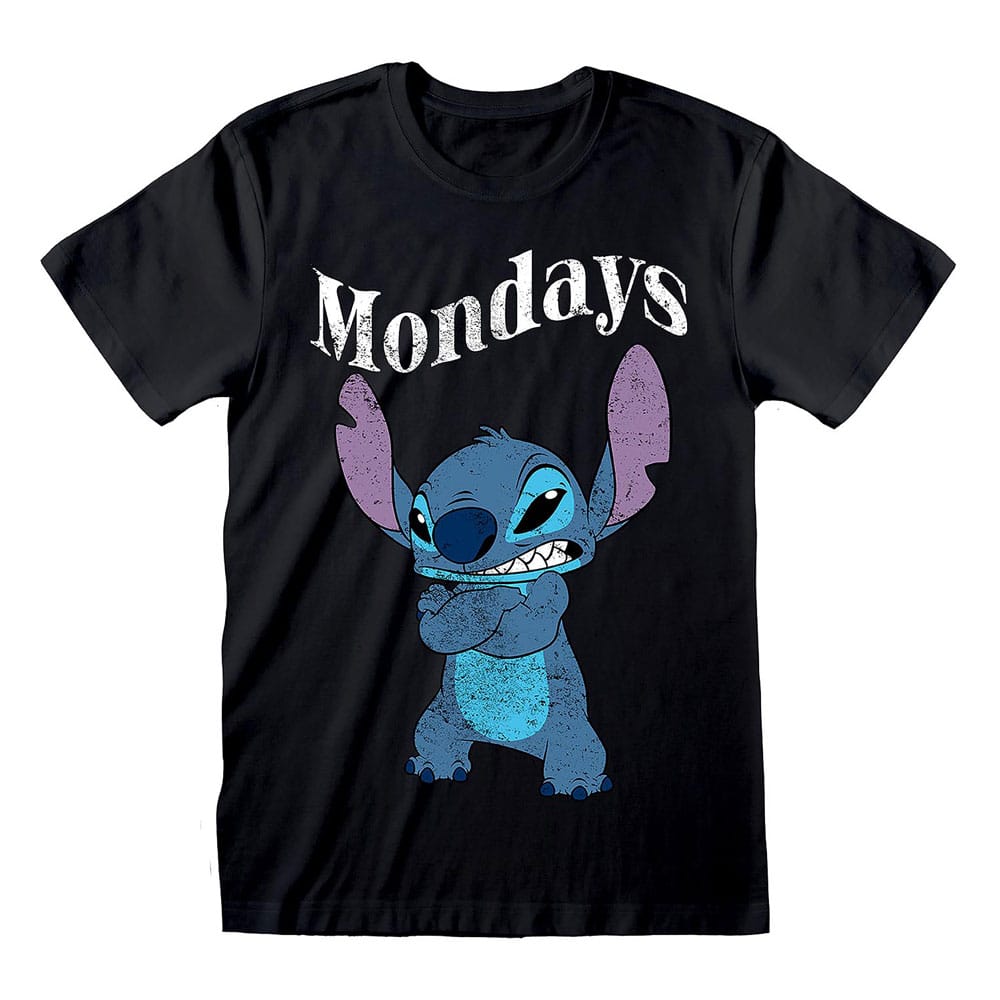 SU ORDINAZIONE Lilo & Stitch T-Shirt Stitch Mondays Black Size M ESAURITO