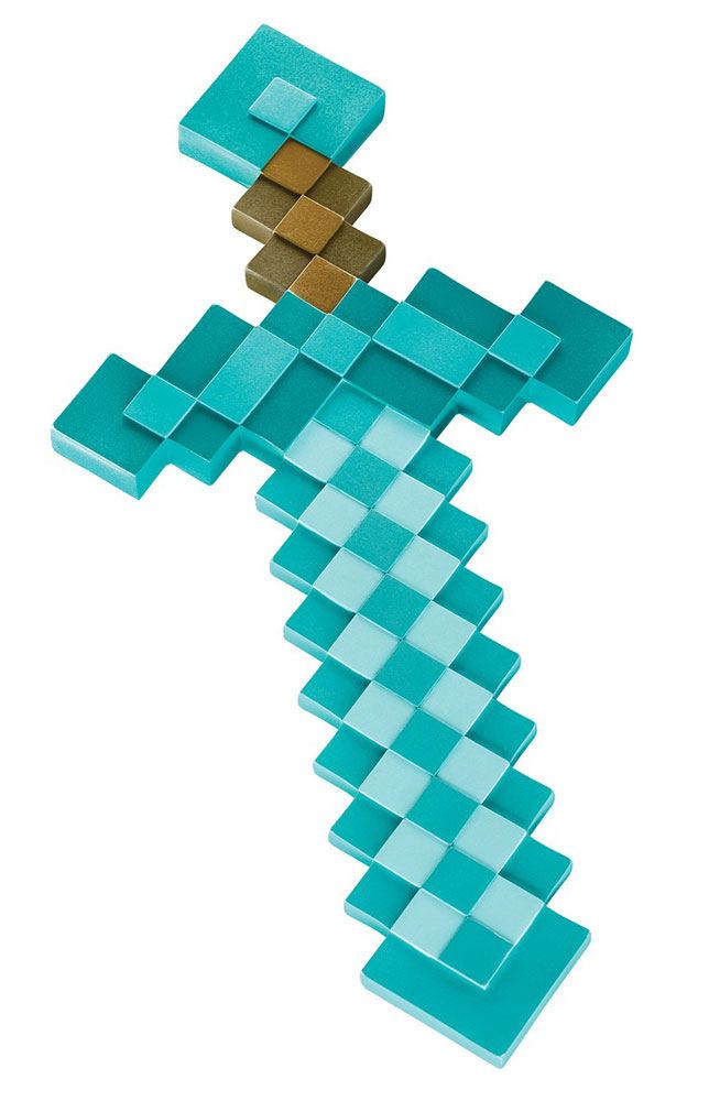 SU ORDINAZIONE Minecraft Plastic Replica Diamond Sword 51 cm