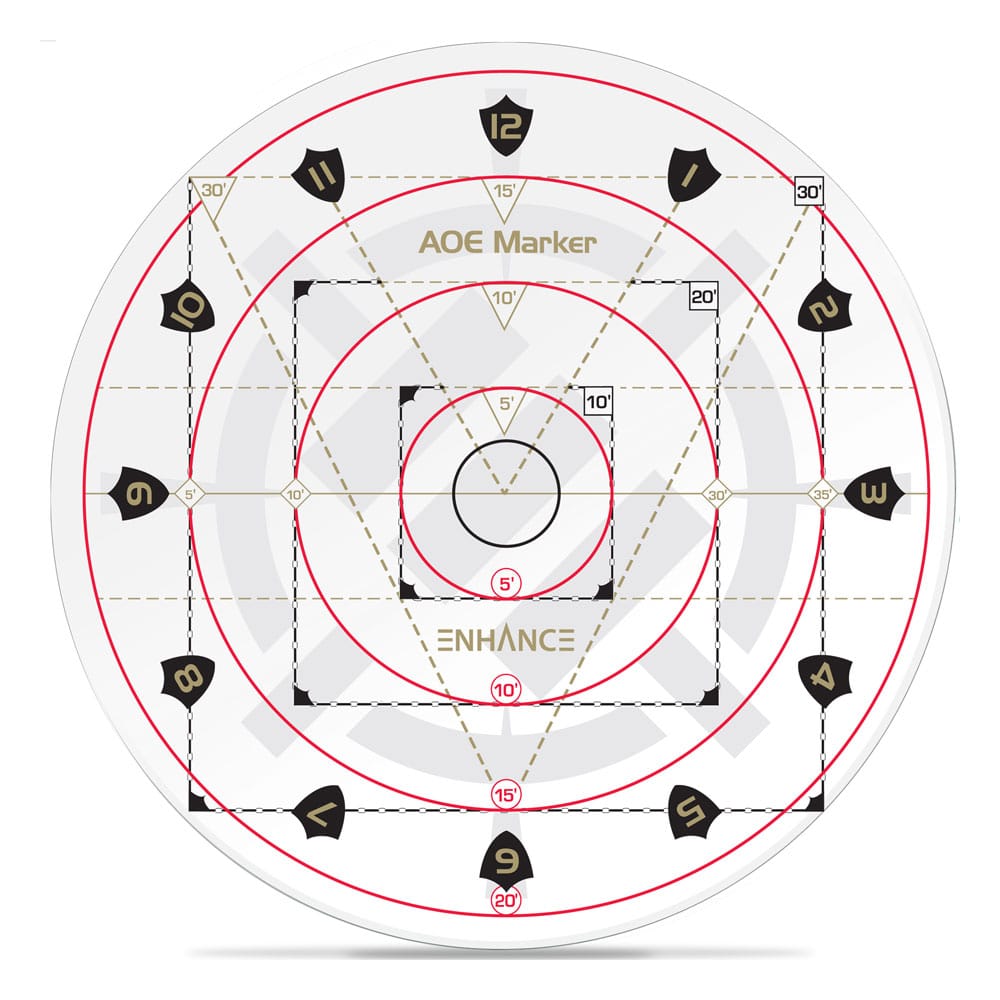 SU ORDINAZIONE Enhance RPG Series 30ft Spell AoE Damage Template