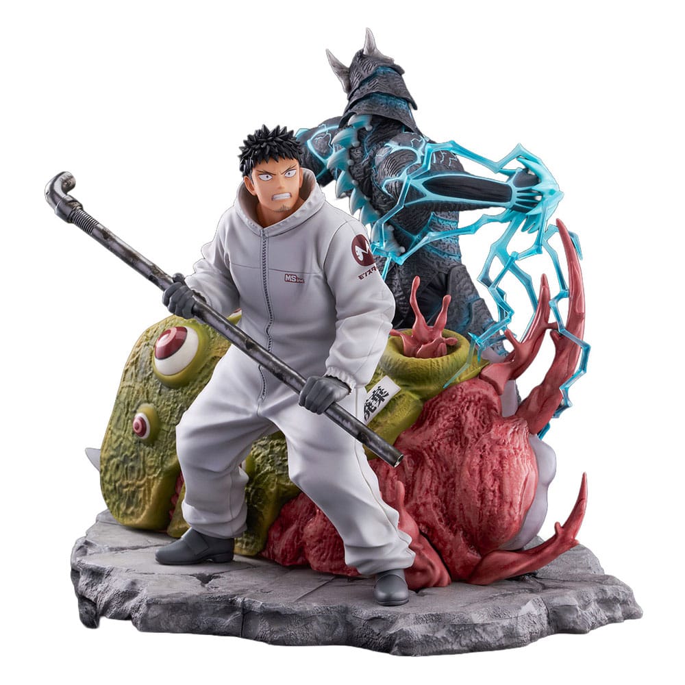 PREORDINE+ 04/2027 Kaiju No.8 SHIBUYA SCRAMBLE FIGURE PVC Statue 1/7 Kaiju No.8 & Kafka Hibino 29 cm