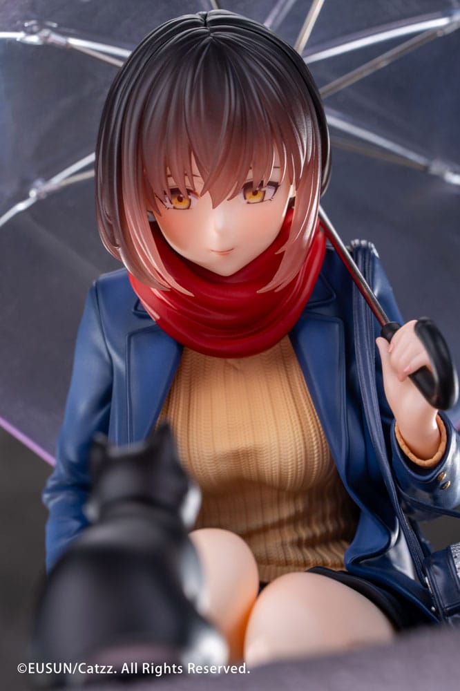 SU ORDINAZIONE Original Character Statue 1/7 Rainy Day - Meeting Illustrated by Catzz 16 cm