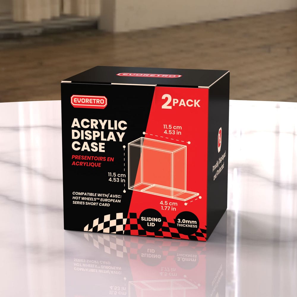 MADE TO ORDER Hot Wheels European Series Acrylic Case 2-Pack Short Card