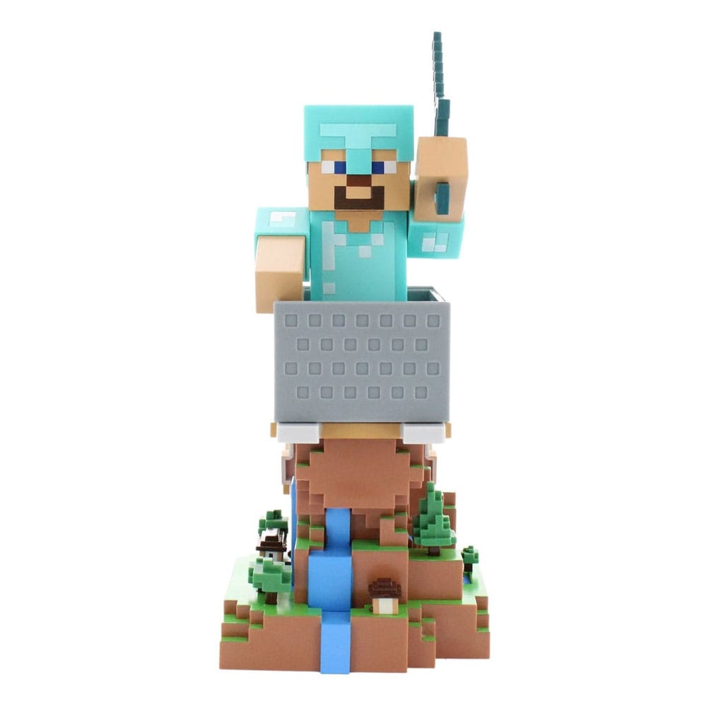 Minecraft Steve in Diamantrüstung – Controller-Halterung und Handyhalterung (22 cm) – AUSVERKAUFT