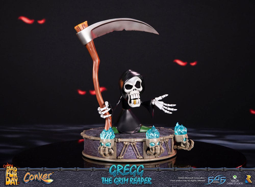 PREORDINE CHIUSO 06/2025 Conker: Conker's Bad Fur Day Statue Gregg the Grim Reaper 36 cm (PREORDINE NON CANCELLABILE)