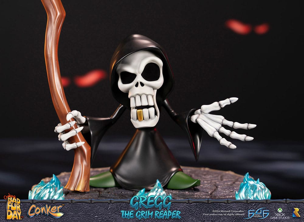 PREORDINE CHIUSO 06/2025 Conker: Conker's Bad Fur Day Statue Gregg the Grim Reaper 36 cm (PREORDINE NON CANCELLABILE)