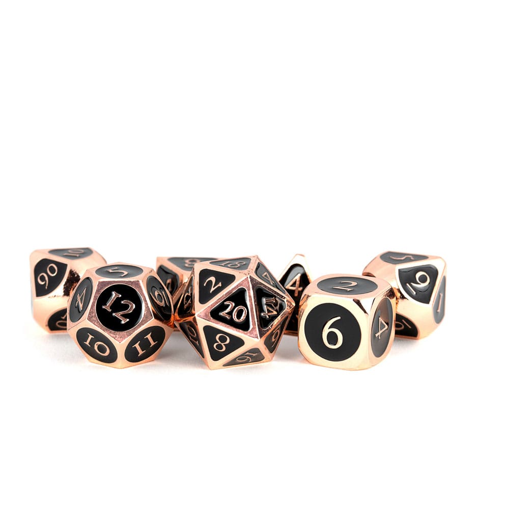 SU ORDINAZIONE FanRoll Dice Set Antique Copper with Black Enamel (7) ESAURITO