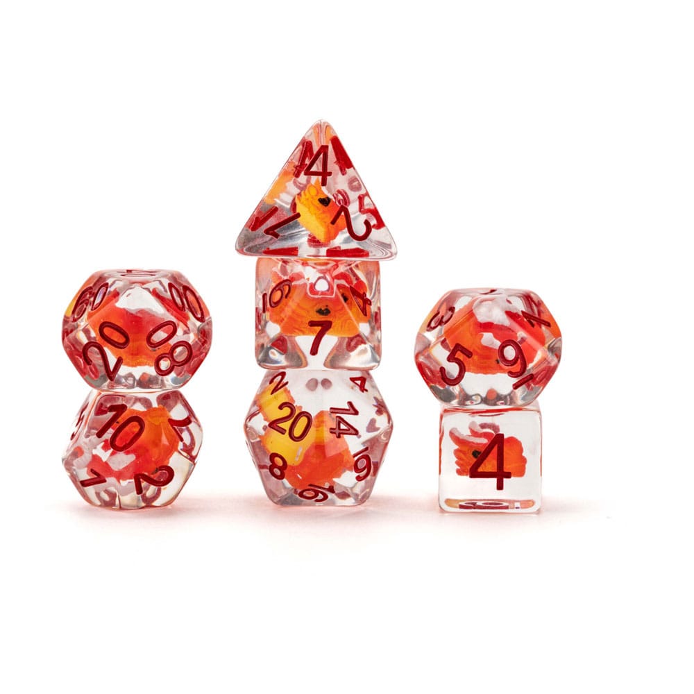 SU ORDINAZIONE Dragon Storm Inclusion Dice Set Red Dragon (7)