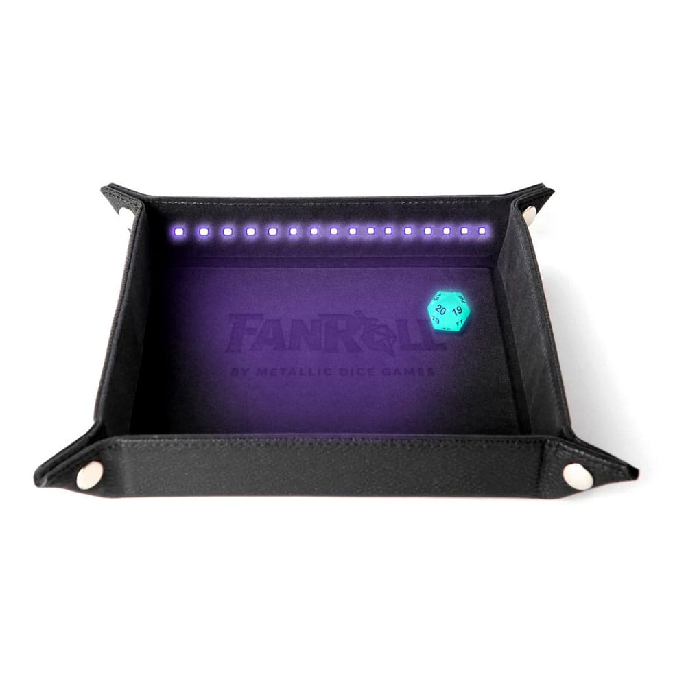 SU ORDINAZIONE FanRoll Shadowlight Folding Blacklight Dice Tray Black