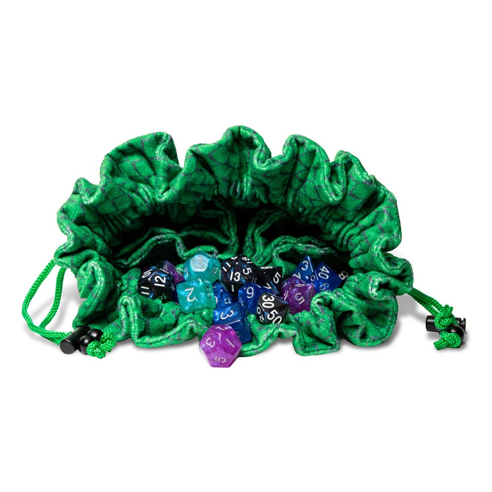 SU ORDINAZIONE Dragon Storm Dice bag with compartments Green Dragon Scales