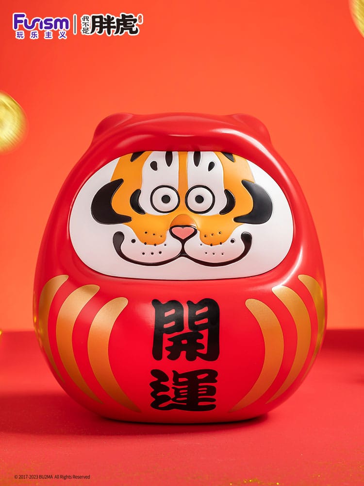 AUF BESTELLUNG GEFERTIGT: „Ich bin nicht dick“-Tigerstatue 1/7 Alexander der Tiger Dharuma 20 cm