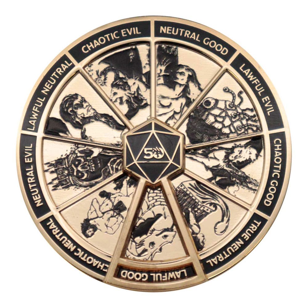 Dungeons & Dragons Anstecknadel „Gesinnungs-Spinner“ – auf Bestellung gefertigt – Farbige, limitierte Auflage