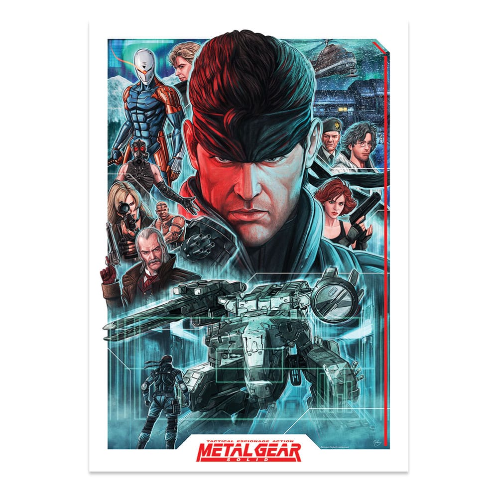 SU ORDINAZIONE Metal Gear Solid Art Print Montage Limited Edition 42 x 30 cm