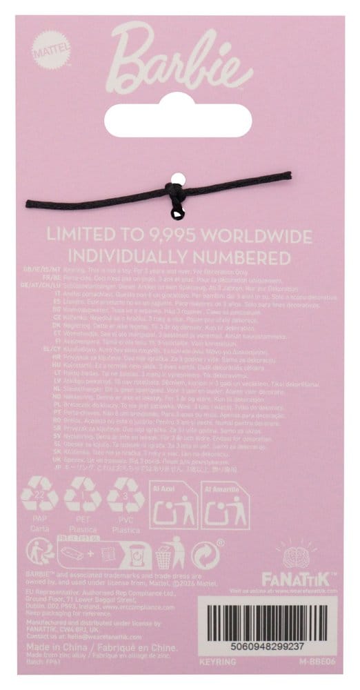 🧪 LAB | SU ORDINAZIONE Barbie License Plate Keyring Limited Edition