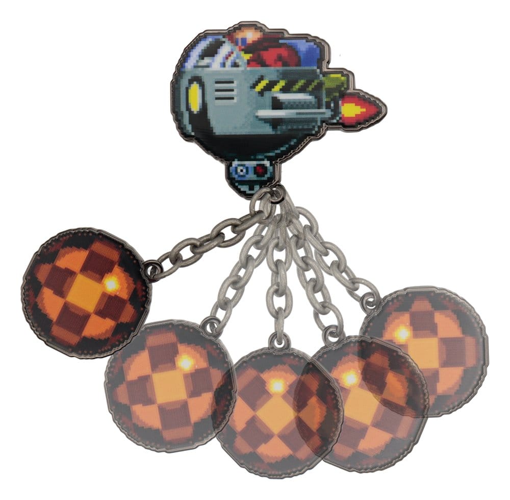 🧪 LAB | SU ORDINAZIONE Sonic - The Hedgehog Pin Badge Dr. Eggman Egg Mobile Chained