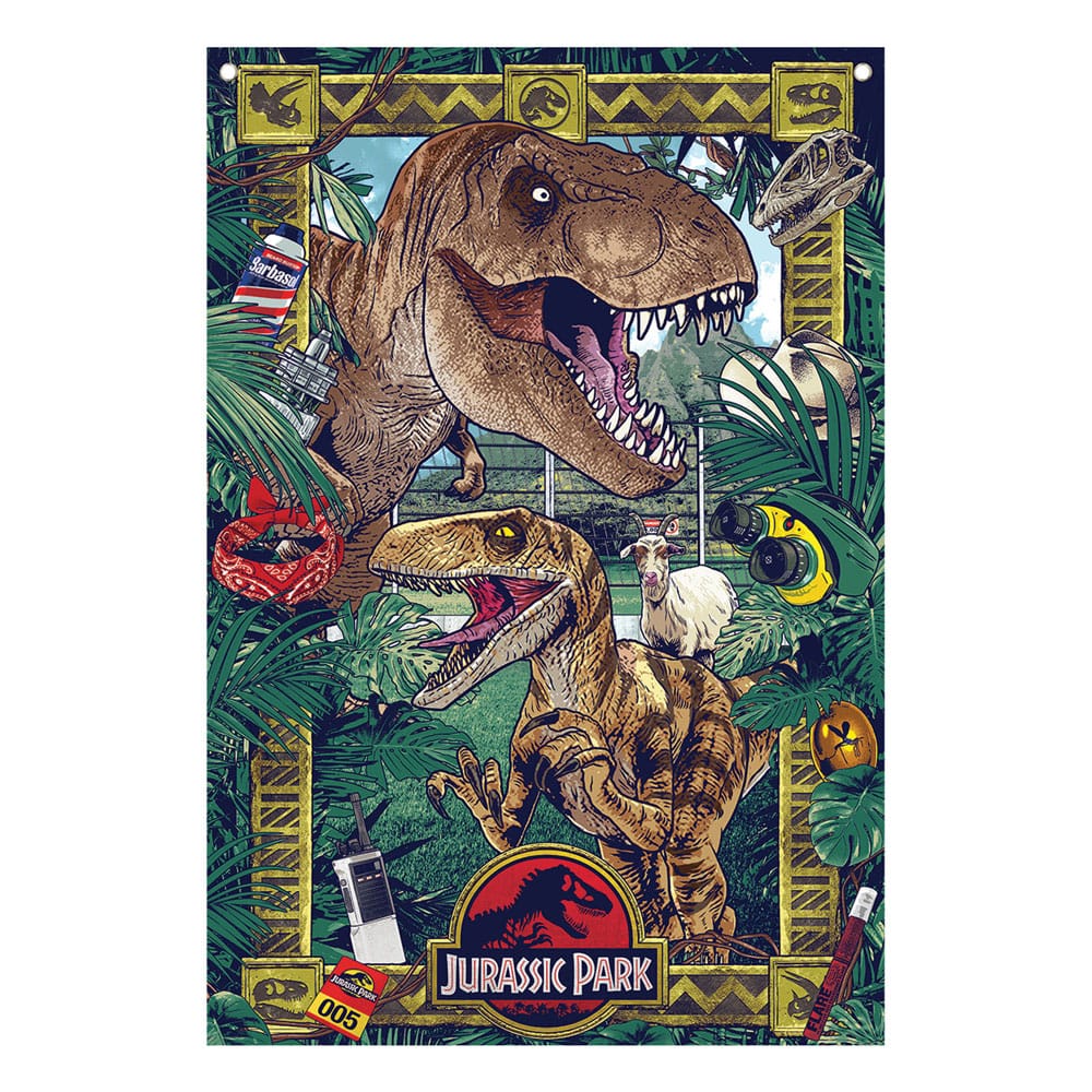 SU ORDINAZIONE Jurassic Park Wall Banner 125 x 85 cm