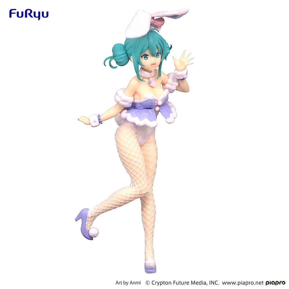 PREORDINE ESAURITO Hatsune Miku BiCute Bunnies PVC Statue White Rabbit Purple Color Ver. 28 cm