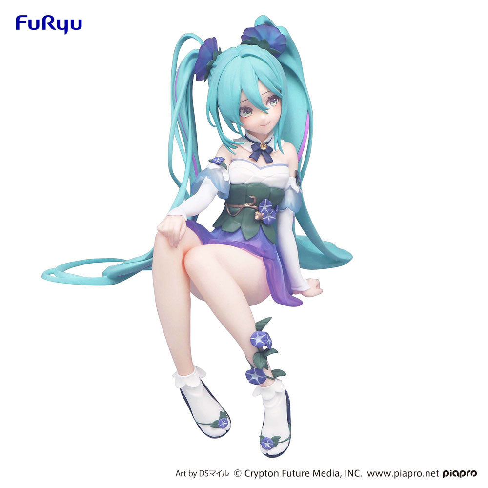 (Scatola Molto Danneggiata) Hatsune Miku Noodle Stopper PVC Statue Miku Flower Fairy Morning Glory 14 cm