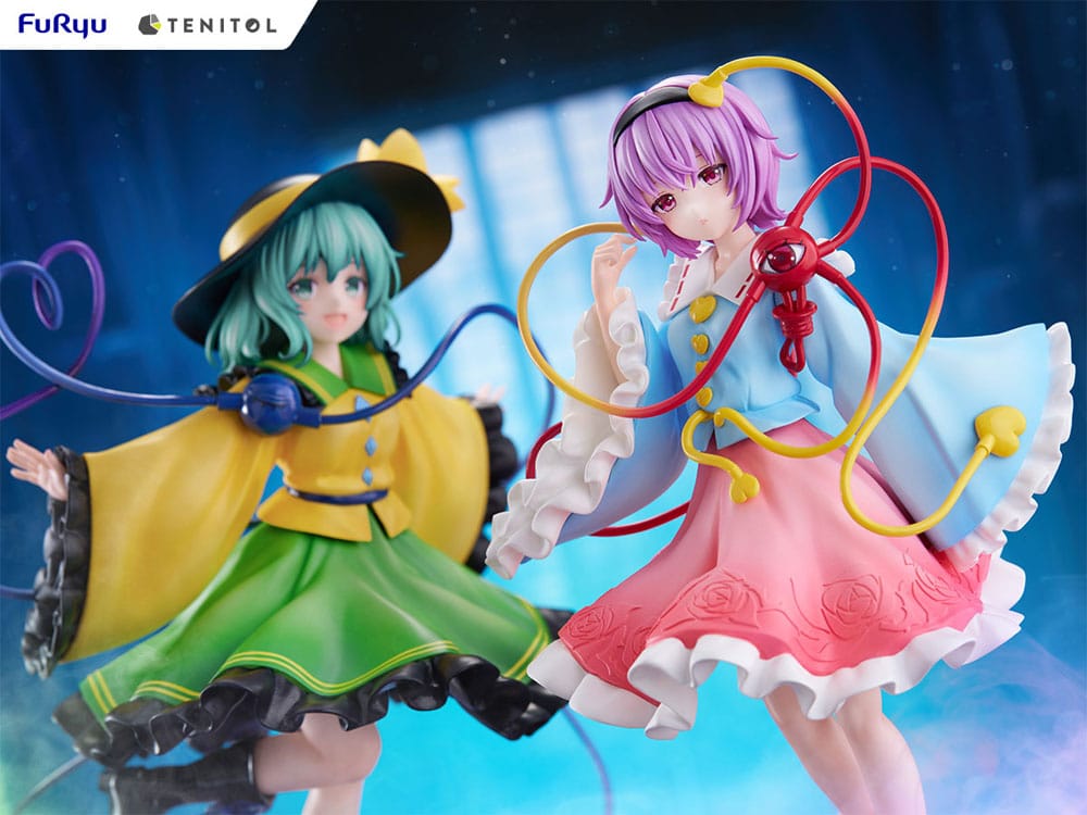 SU ORDINAZIONE Touhou Project Tenitol PVC Statue Koishi Komeiji & Satori Komeiji 22 cm