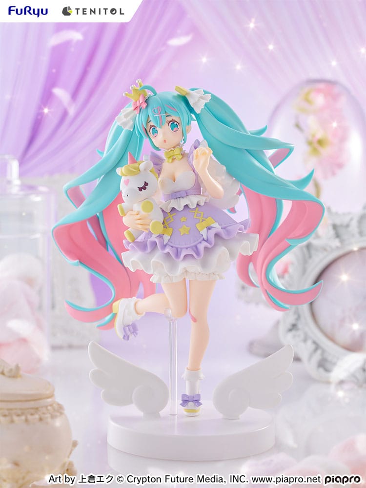 PREORDINE+ 02/2026 Hatsune Miku Tenitol PVC Statue Hatsune Miku Yumekawa Princess Lavender Ver. 21 cm