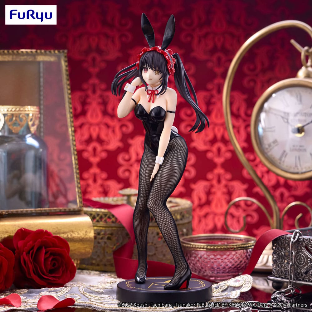 SU ORDINAZIONE Date A Live V BiCute Bunnies PVC Statue Kurumi Tokisaki Black Color Ver. 29 cm