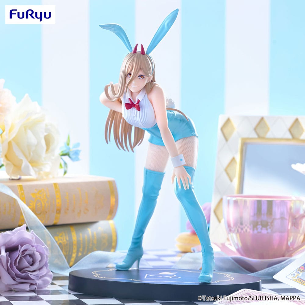 SU ORDINAZIONE Chainsaw Man BiCute Bunnies PVC Statue Power Light Blue Color Ver. 30 cm