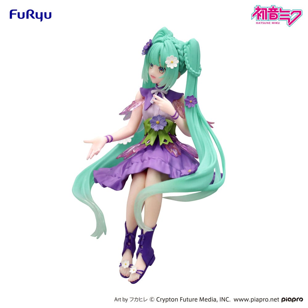 PREORDINE+ 12/2025 Hatsune Miku Noodle Stopper PVC Statue Flower Fairy Cosmos Purple Color Ver. 14 cm