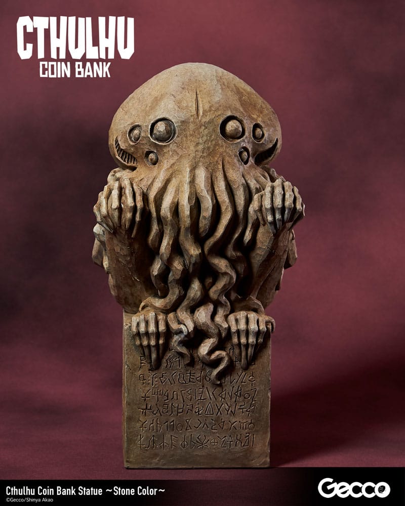 AUF BESTELLUNG HP Lovecraft Cthulhu Mythos Münzbank Statue Cthulhu (Steinfarbe) 24 cm