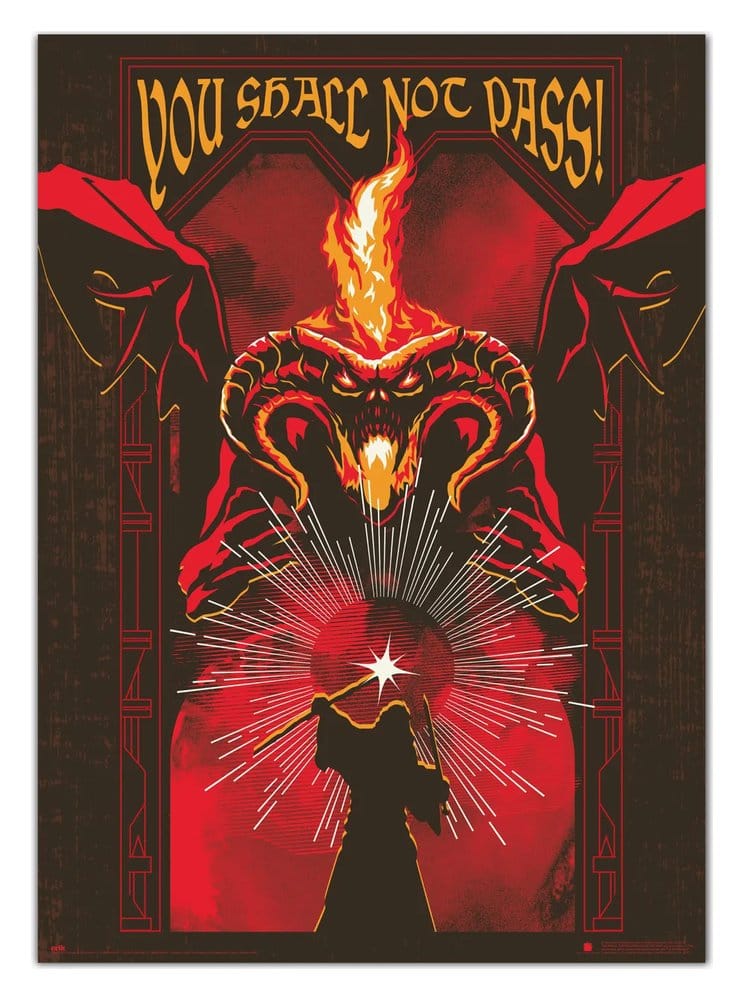🧪 LAB | SU ORDINAZIONE The Lord of the Rings Luminescent Poster Balrog 50 x 70 cm