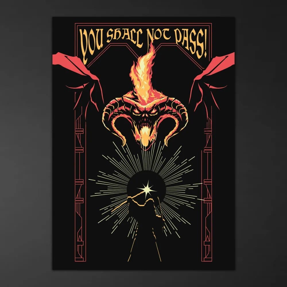 🧪 LAB | SU ORDINAZIONE The Lord of the Rings Luminescent Poster Balrog 50 x 70 cm