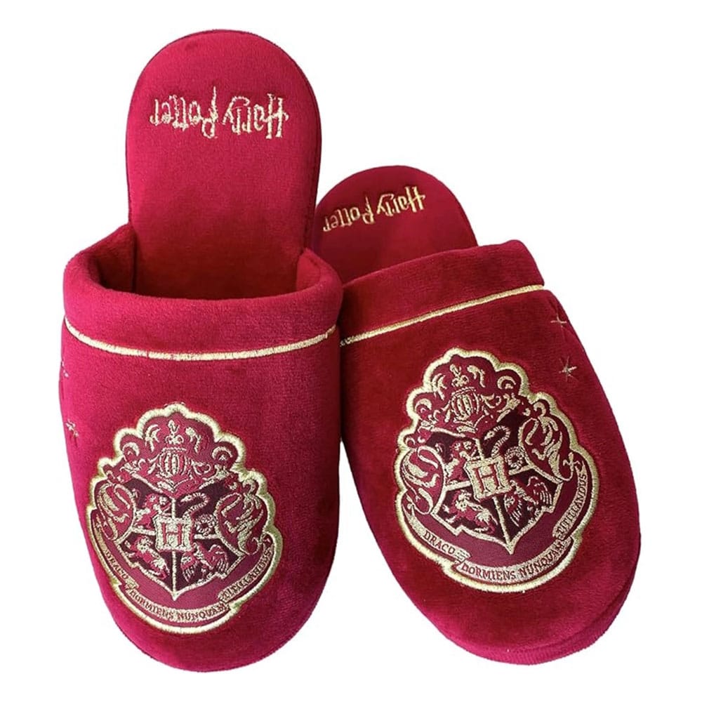 MADE TO ORDER Harry Potter Slippers Hogwarts Gold on Burgundy EU 38-43