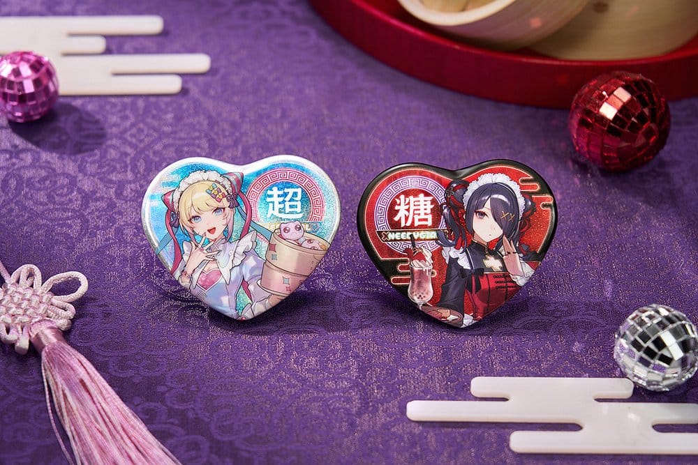 PREORDINE+ 07/2027 Needy Streamer Overload Needy Streamer Chinese Restaurant Series Heart-Shaped Pinback Button Ame