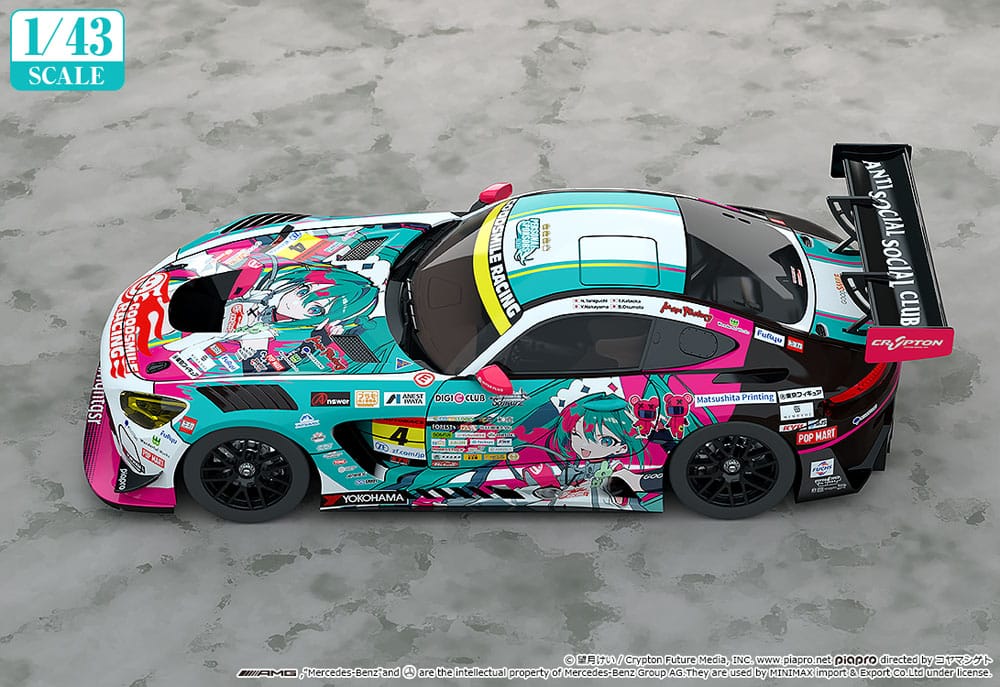 PREORDINE+ 02/2026 Hatsune Miku GT Project Vehicle 1/43 Hatsune Miku AMG 2025 Season Opening Ver. 11 cm