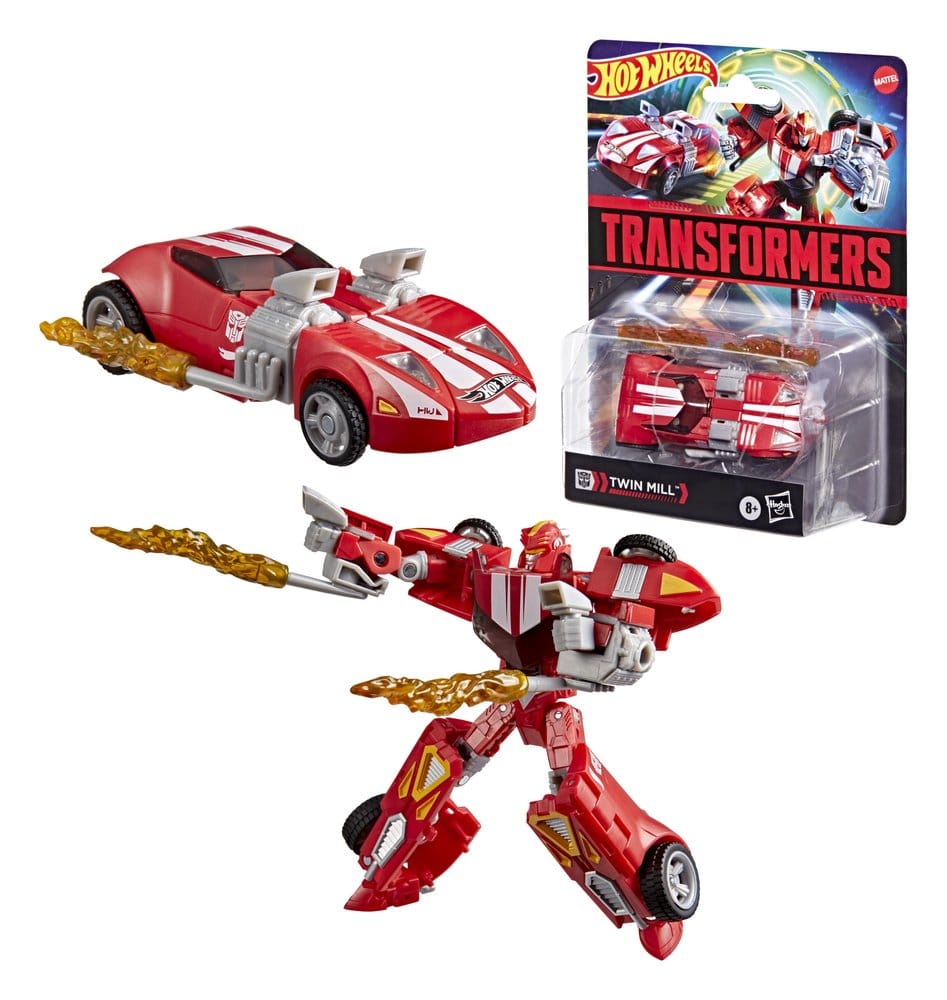 🧪 LAB | SU ORDINAZIONE Transformers Collaborative Hot Wheels x Transformers Deluxe Class Action Figure Twin Mill 13 cm