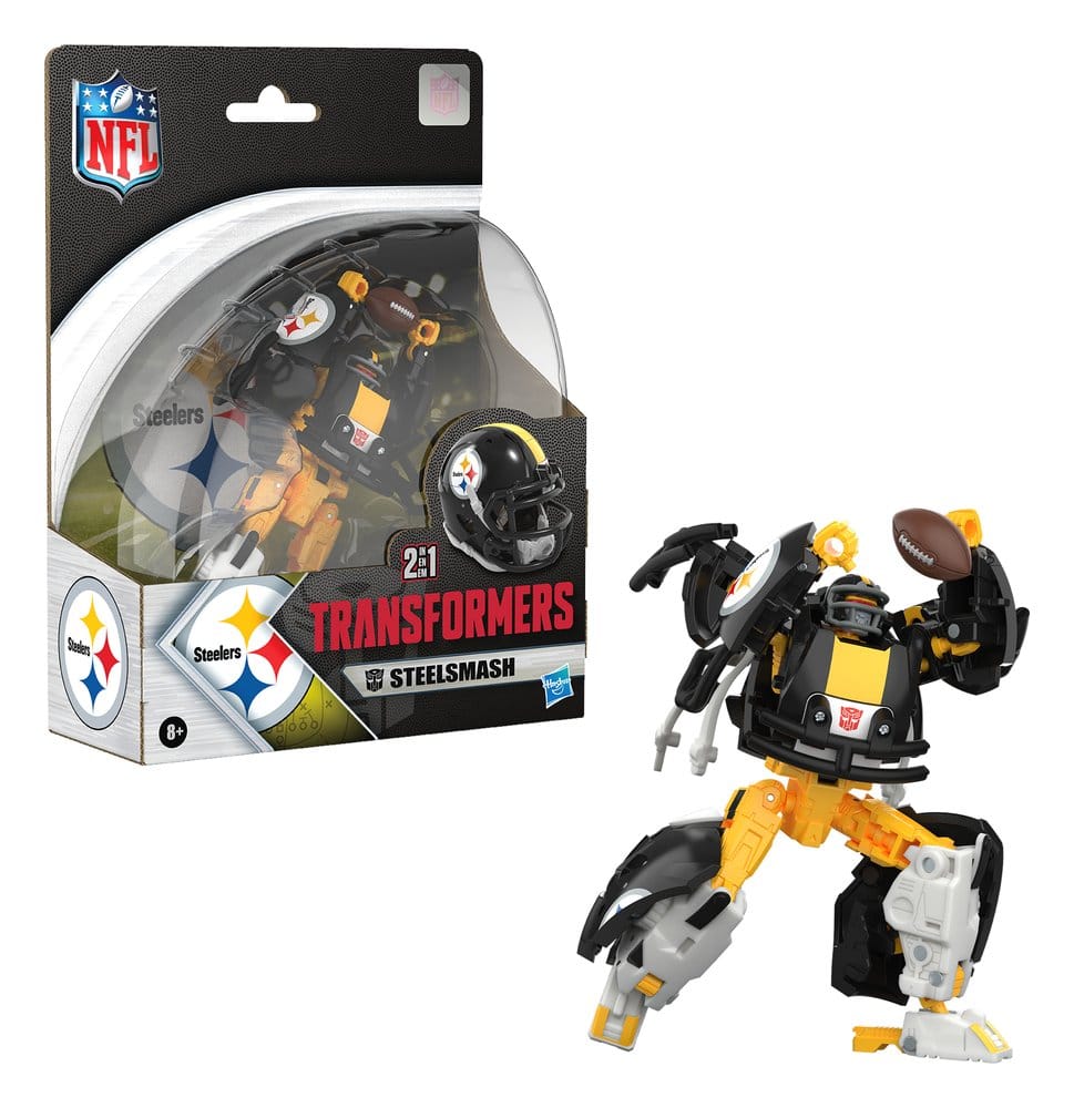 🧪 LAB | SU ORDINAZIONE Transformers x NFL Action Figure Pittsburgh Steelers: Steelsmash 14 cm