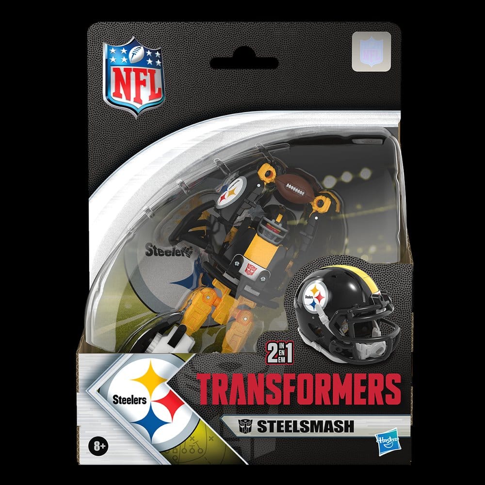 🧪 LAB | SU ORDINAZIONE Transformers x NFL Action Figure Pittsburgh Steelers: Steelsmash 14 cm
