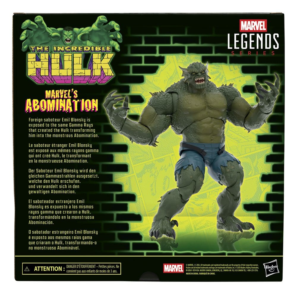 🧪 LAB | SU ORDINAZIONE The Incredible Hulk Marvel Legends Action Figure Marvel's Abomination 15 cm