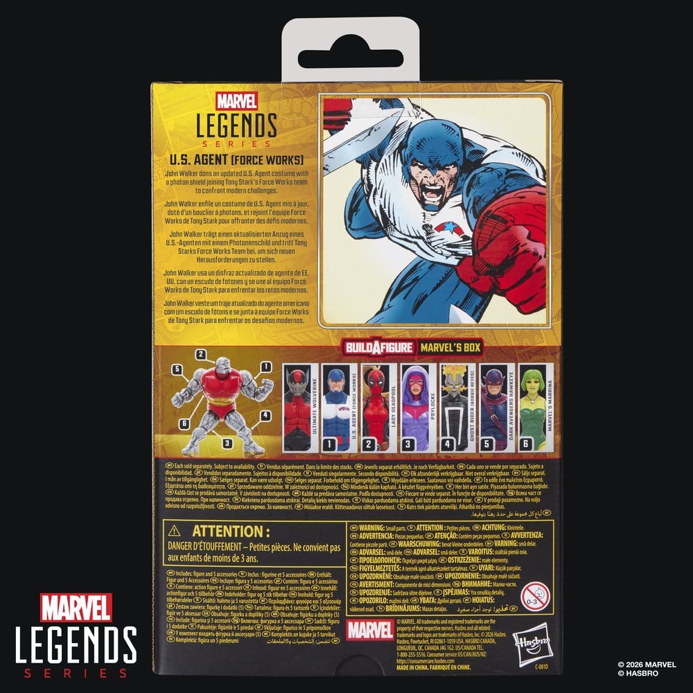 🧪 LAB | SU ORDINAZIONE Marvel Legends Action Figure U.S. Agent (Force Works) (BAF: Marvel's Box) 15 cm