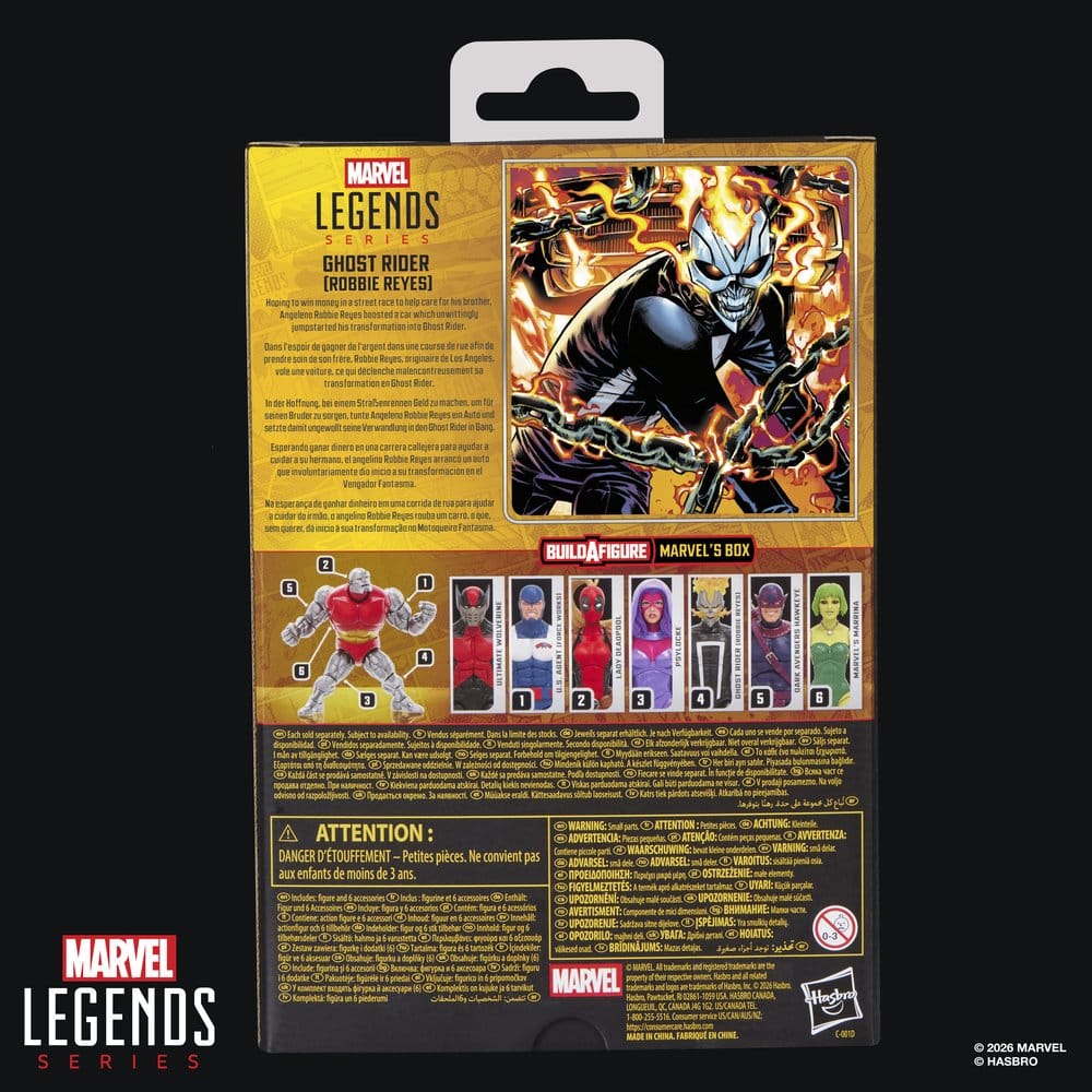 🧪 LAB | SU ORDINAZIONE Marvel Legends Action Figure Ghost Rider (Robbie Reyes) (BAF: Marvel's Box) 15 cm
