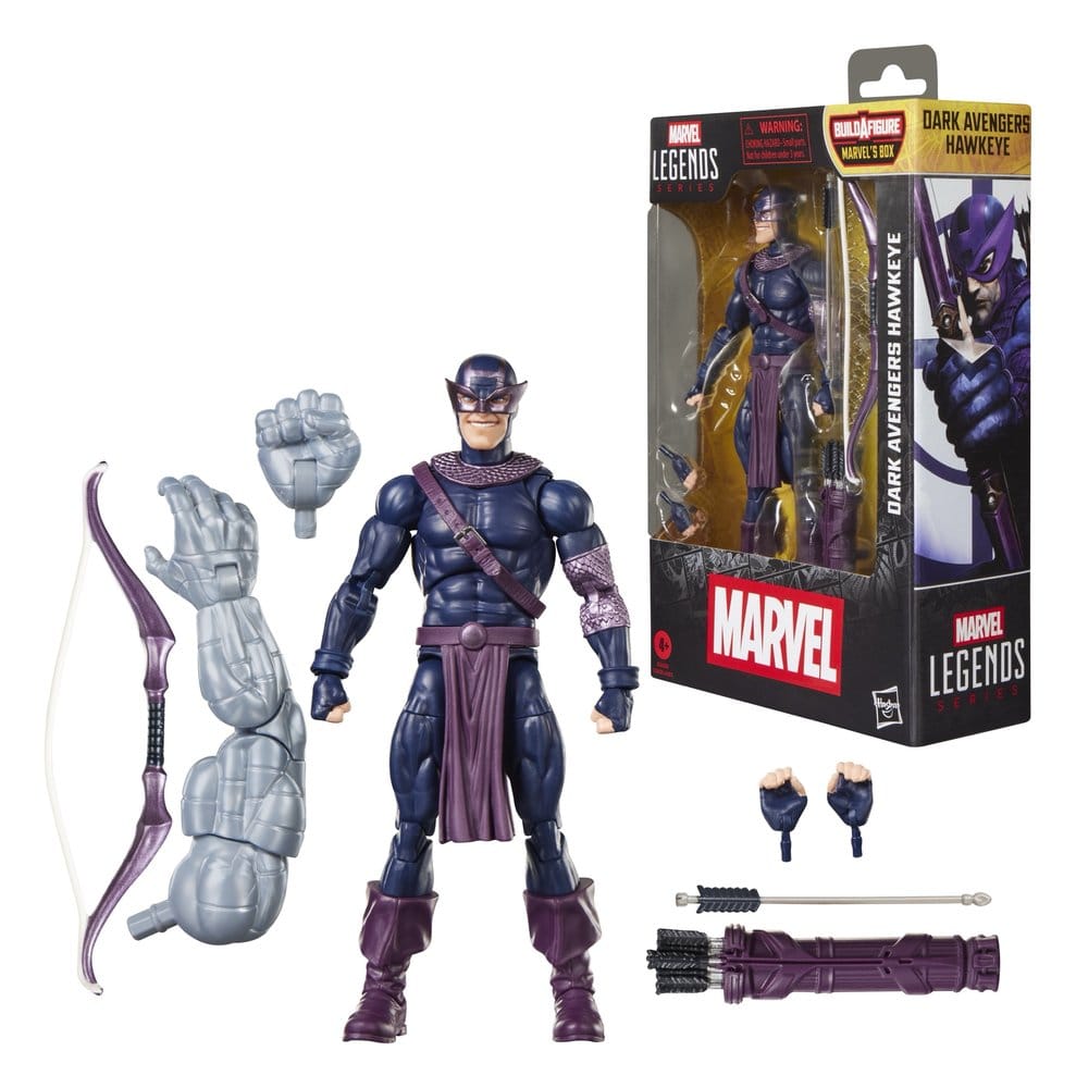 🧪 LAB | SU ORDINAZIONE Marvel Legends Action Figure Dark Avengers Hawkeye (BAF: Marvel's Box) 15 cm