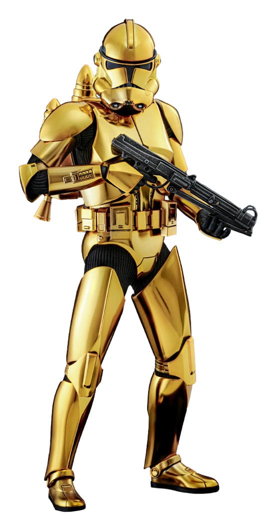 AUF BESTELLUNG HERGESTELLT Star Wars Actionfigur 1/6 Clone Trooper (Gold Chrome Version) Exklusiv 30 cm