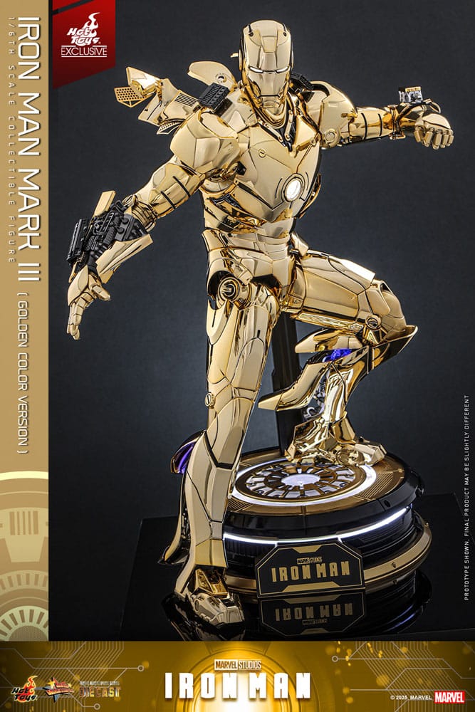 🧪 LAB | SU ORDINAZIONE Iron Man Movie Masterpiece Diecast Action Figure 1/6 Iron Man Mark III (Gold Color Version) Hot Toys Exclusive 33 cm