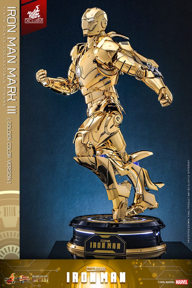 🧪 LAB | SU ORDINAZIONE Iron Man Movie Masterpiece Diecast Action Figure 1/6 Iron Man Mark III (Gold Color Version) Hot Toys Exclusive 33 cm