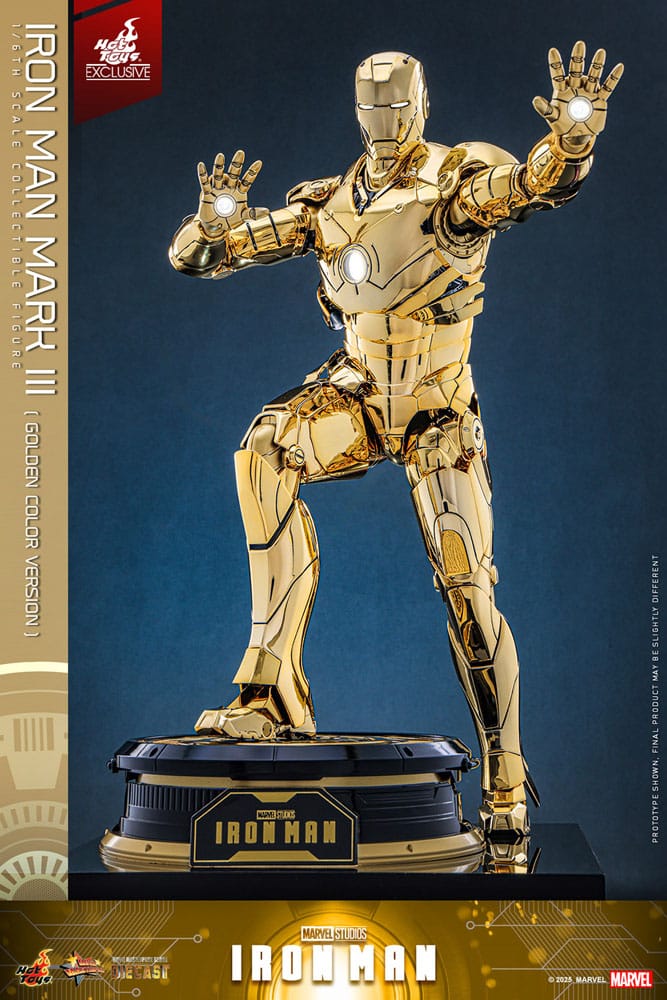 🧪 LAB | SU ORDINAZIONE Iron Man Movie Masterpiece Diecast Action Figure 1/6 Iron Man Mark III (Gold Color Version) Hot Toys Exclusive 33 cm