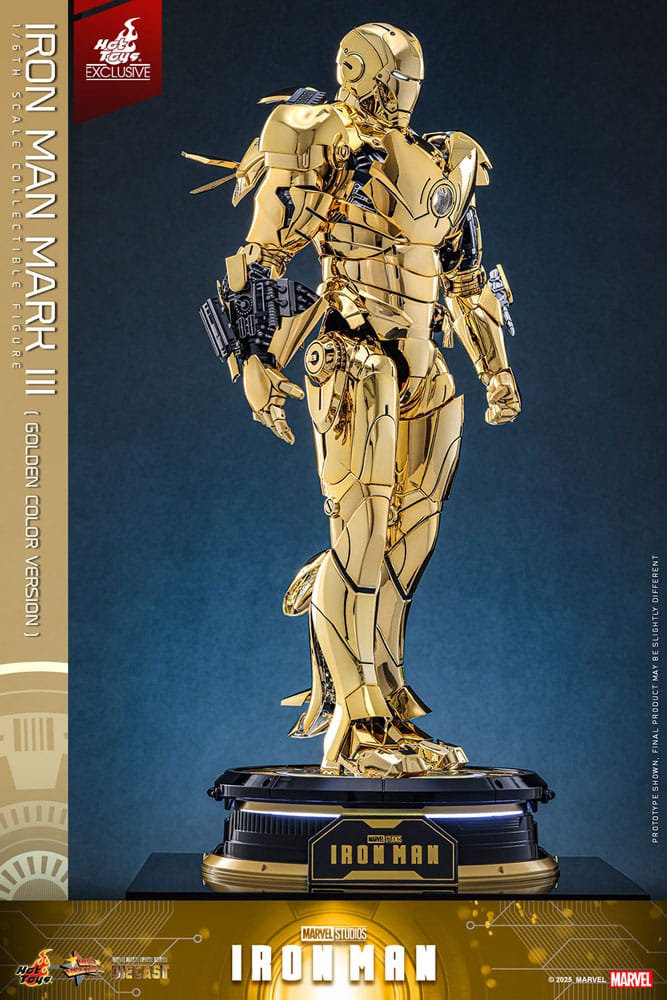 🧪 LAB | SU ORDINAZIONE Iron Man Movie Masterpiece Diecast Action Figure 1/6 Iron Man Mark III (Gold Color Version) Hot Toys Exclusive 33 cm