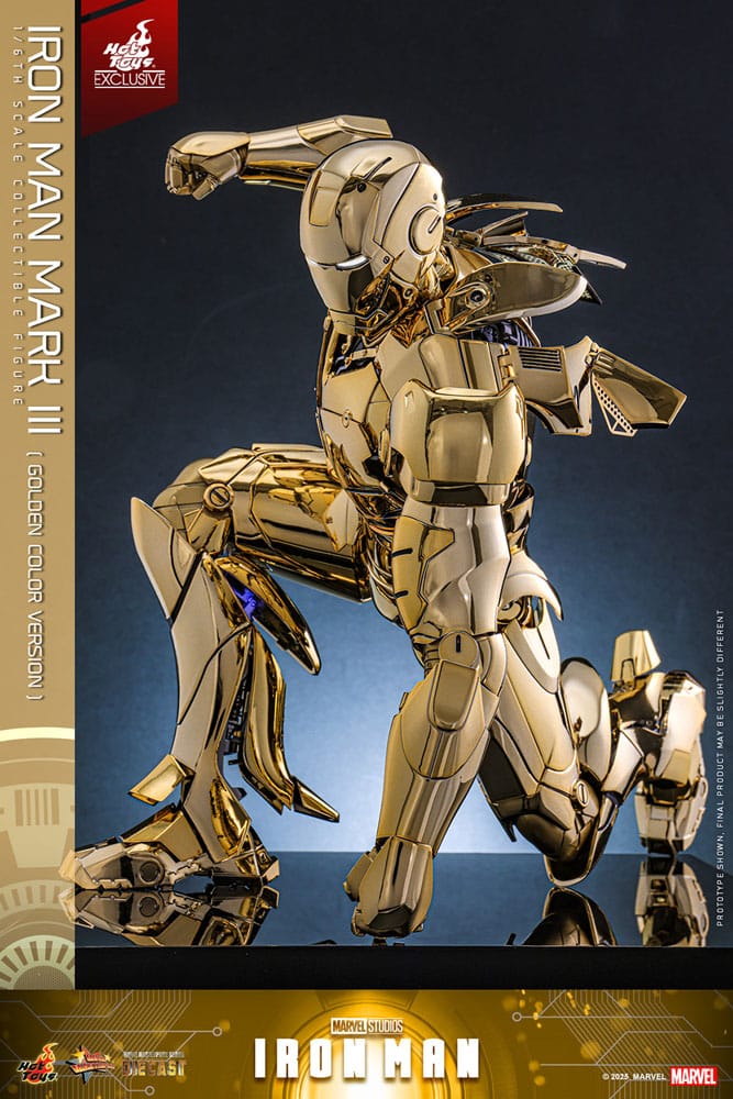 🧪 LAB | SU ORDINAZIONE Iron Man Movie Masterpiece Diecast Action Figure 1/6 Iron Man Mark III (Gold Color Version) Hot Toys Exclusive 33 cm