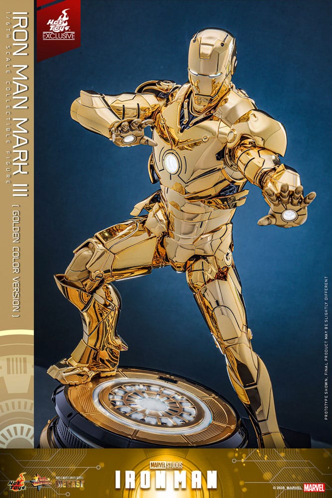 🧪 LAB | SU ORDINAZIONE Iron Man Movie Masterpiece Diecast Action Figure 1/6 Iron Man Mark III (Gold Color Version) Hot Toys Exclusive 33 cm