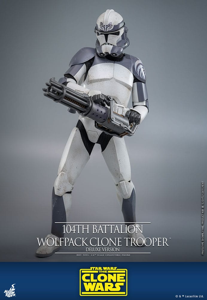 🧪 LAB | SU ORDINAZIONE Star Wars The Clone Wars Action Figure 1/6 104th Battalion Wolfpack Clone Trooper Deluxe Version 30 cm